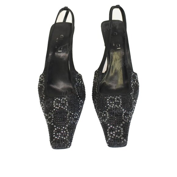 Vintage Tom Ford for Gucci Crystal Slingback Heels – SS98 Runway, Rare Designer - Picture 1 of 9
